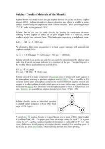 Sulphur Dioxide - School of Chemistry