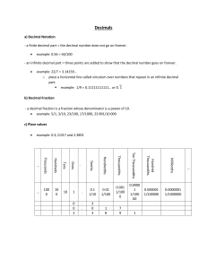 Decimals notes