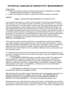 statistical handling of radioactivity measurements