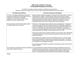 ANA Code of Ethics for Nurses - Vanderbilt University Medical Center