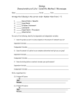 Characteristics of Life / Metric System / Scientific Method