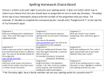 Spelling Homework Choice Board