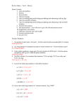Review Sheet – Test 1 – Honors