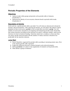 Periodic Properties of the Elements
