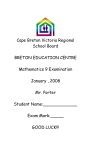 Cape Breton Victoria Regional School Board BRETON EDUCATION
