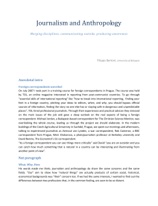 Journalism and Anthropology