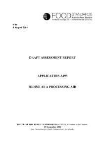 draft assessment report application a493 iodine as a processing aid