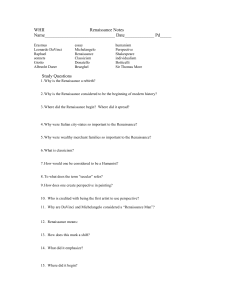 WHII Renaissance Notes