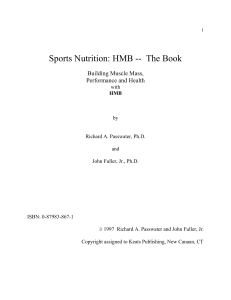 Sports Nutrition: HMB -- The Book
