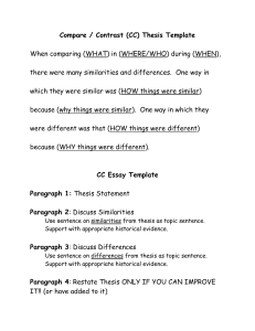 Compare / Contrast (CC) Thesis Template