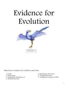 Evidence for Evolution