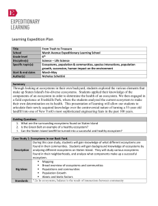 Learning Expedition Plan Title From Trash to Treasure School