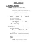 Energy Unit Outline, 2011-12