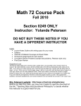 Math 72 Course Pack