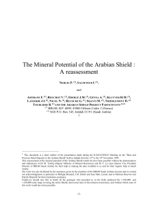 6. The main mineralization types of the Arabian Shield