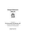 Budget Statement - Department of Treasury and Finance