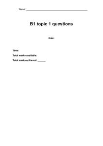 B1 topic 1 questions