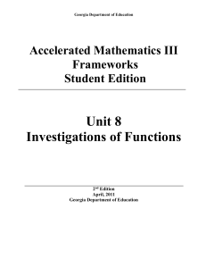 Georgia Department of Education Accelerated Mathematics III Unit 8