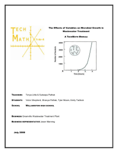 The Effects of Variables on Microbial Growth in Wastewater