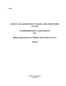 Child and Adolescent Needs and Strengths Comprehensive