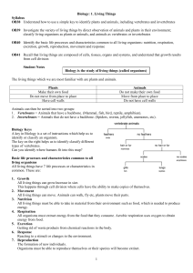 Biology 1 to 4 - Dominican