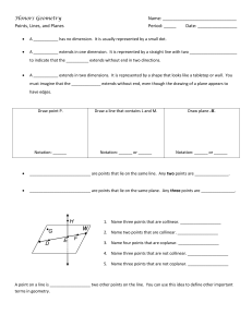 Honors Geometry Name: Points, Lines, and Planes Period: _____