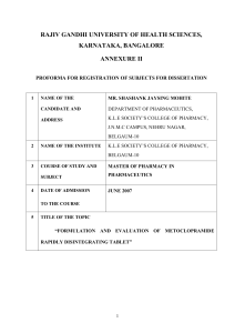 annexure ii - Rajiv Gandhi University of Health Sciences