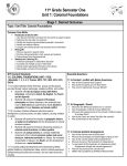 11th Grade Semester One Unit 1: Colonial Foundations Stage 1