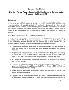 Paediatric HIV Lit Review - Factors Affecting ART Uptake