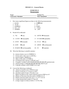 PHYSICS 11 – General Physics