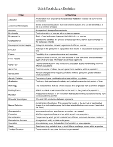 Biology First Six Weeks Vocabulary