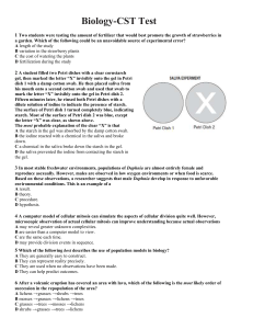 Biology-CST Test 1 Two students were testing the amount of