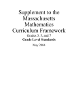 Supplement to the Massachusetts Mathematics Curriculum