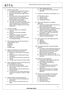 CPT Economics Additional MCQS with Answers