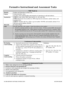 2.NBT Task 2a - K-2 Formative Instructional and Assessment Tasks