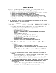 CNS Stimulants - LSU School of Medicine