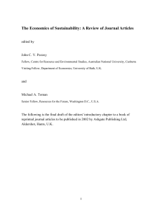 The Economics of Sustainability: A Review of Journal Articles