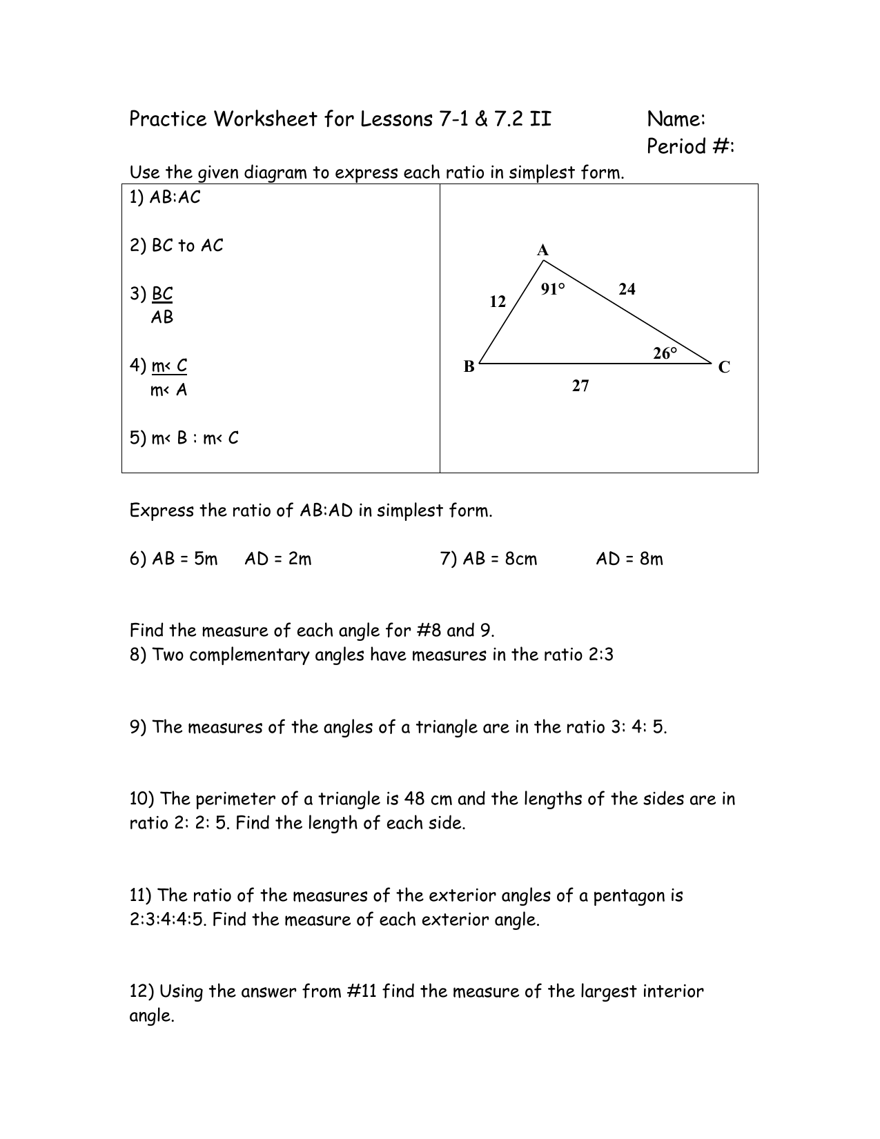 Practice Worksheet 7 1