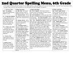 Spelling menu Quarter 2