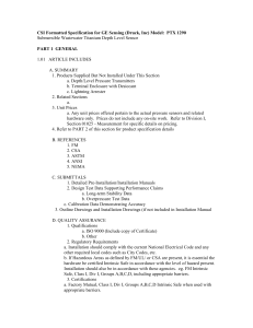 CSI Formatted Specification for Druck PTX 1830 Submersible Depth