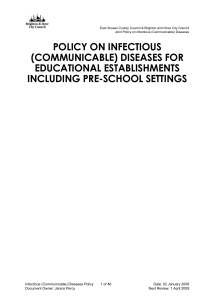 Infectious (Communicable) Diseases Policy