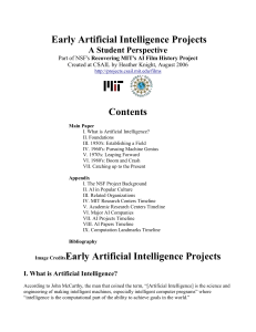 Early Artificial Intelligence Projects