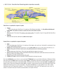 2. GLE 3.3.A.d: Describe how flowering plants reproduce sexually