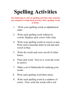 Spelling Activities