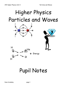 Particles and Waves notes