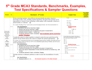 5th Grade MCA3 Reflection Standards