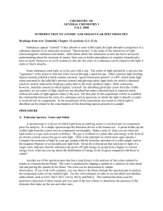 intro to spectroscopy - Mount Holyoke College