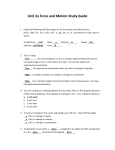 Unit 2a Force and Motion Study Guide Label the following with the