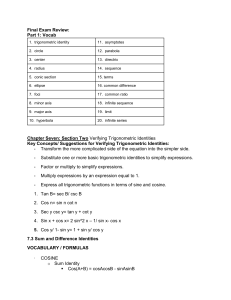 exam review - ICHSPre-Calc