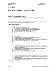 Chapter 8 Outline -- Rise of Islam - tms-ancient